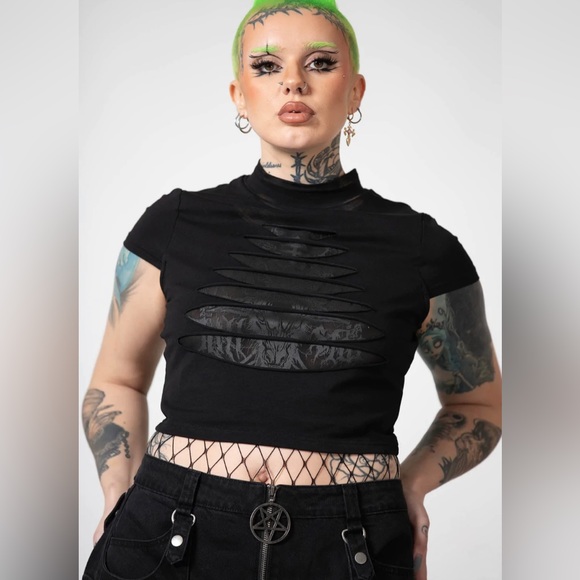 HETTIE SLASHED CROP TOP, NWT, Dead Stock, Rare - Picture 1 of 4